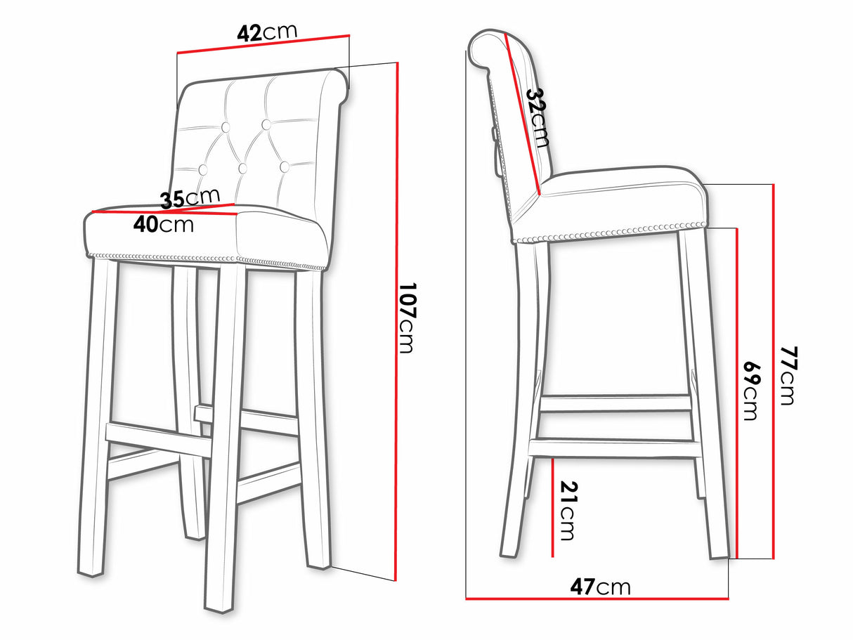 Bárszék Hoker CHRISTINA, Szín: Fekete + Magic Velvet 2209