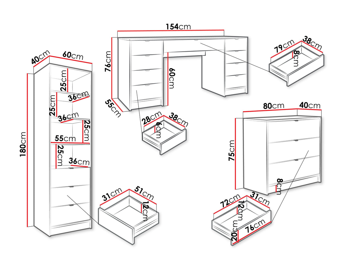 Irodai garnitúra TIRENO VI, Szín: Fehér