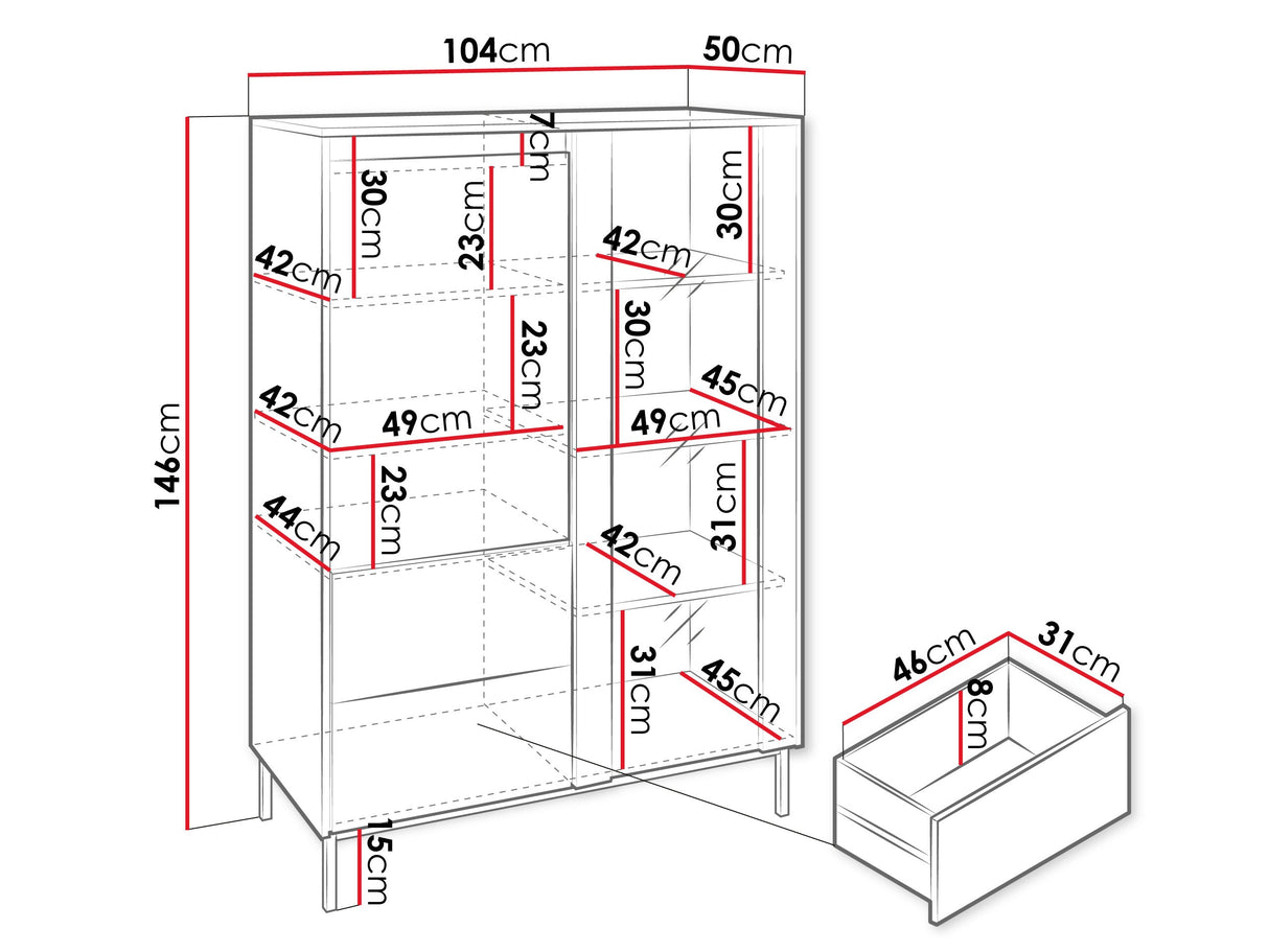 Könyvespolc Witryna 2D2S OZMI, Szín: Fehér
