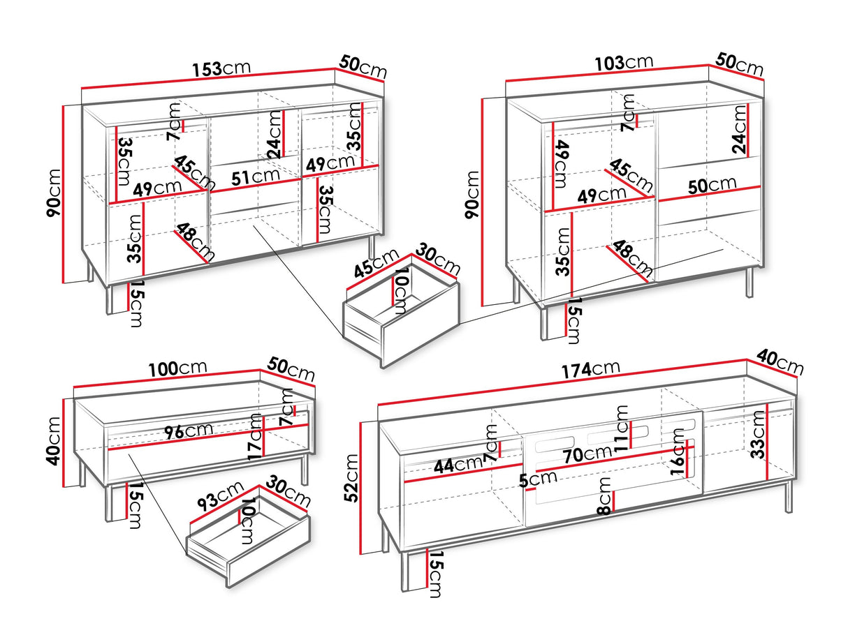 Nappali szett Meble OZMI III Kominek: Czarny, Szín: Kasmír