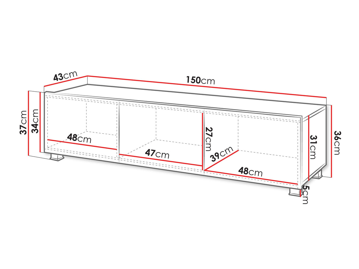 TV-állvány Calabrini 150 (Bralani BR04), Szín: Kasmír