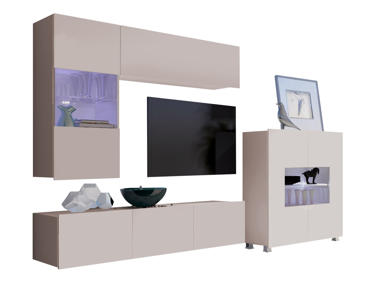 Nappali szett Calabrini (Bralani III), Led világítás: Ez kék, Szín: Kasmír