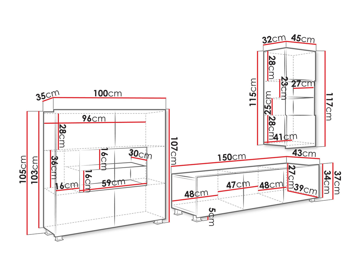 Nappali szett Calabrini (Bralani VII), Szín: Kasmír, Led világítás: Nem