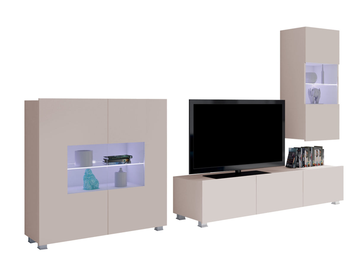 Nappali szett Calabrini (Bralani VII), Szín: Kasmír, Led világítás: Ez kék