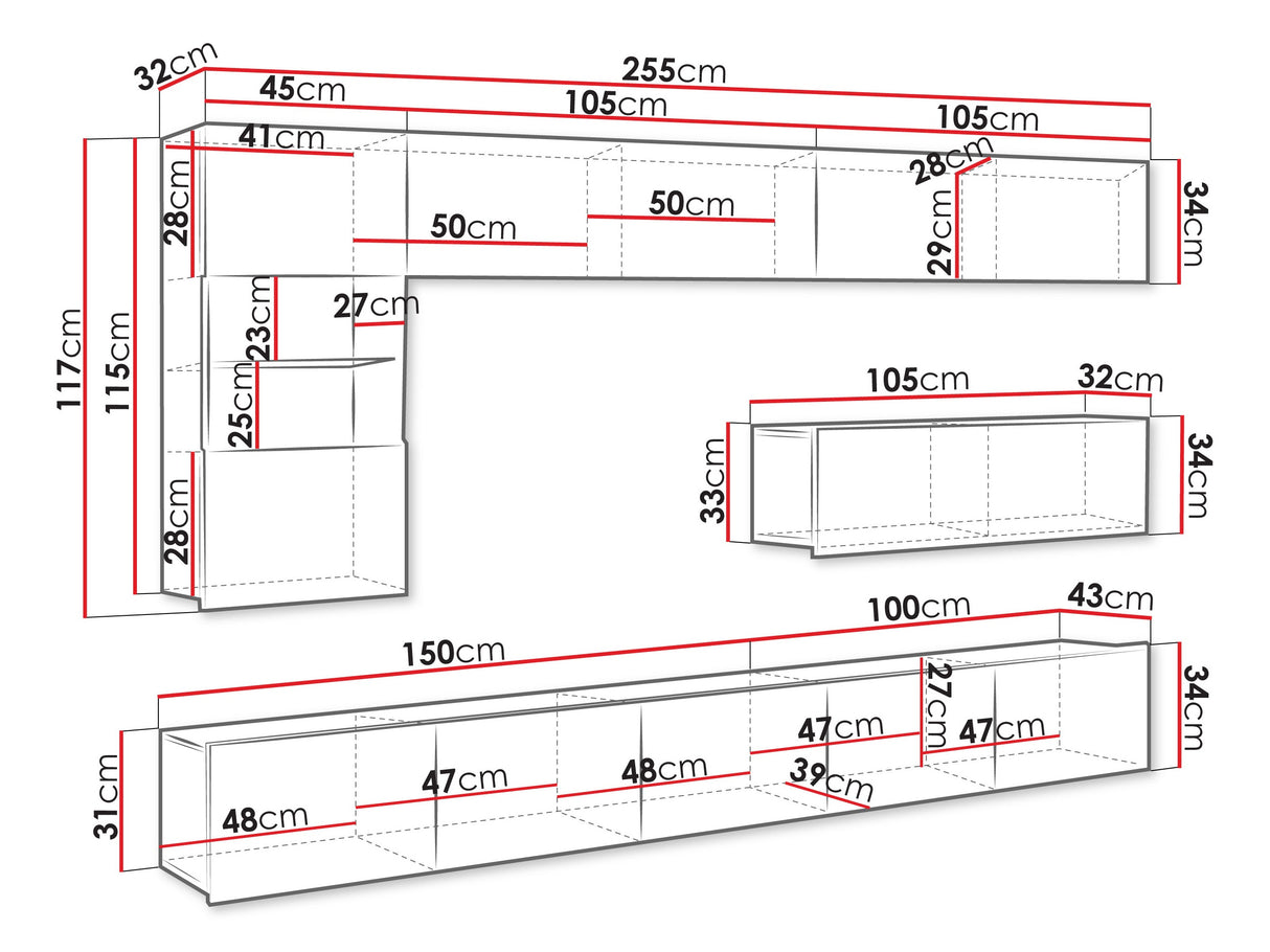 Nappali szett Calabrini (Bralani IV), Led világítás: Nem, Szín: Kasmír