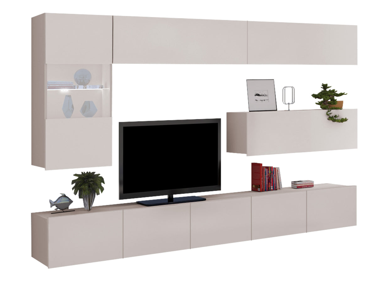 Nappali szett Calabrini (Bralani IV), Led világítás: Igen fehér, Szín: Kasmír