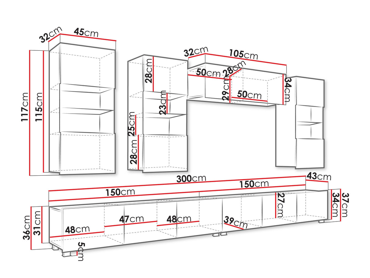 Nappali szett Calabrini (Bralani V), Szín: Kasmír, Led világítás: Nem