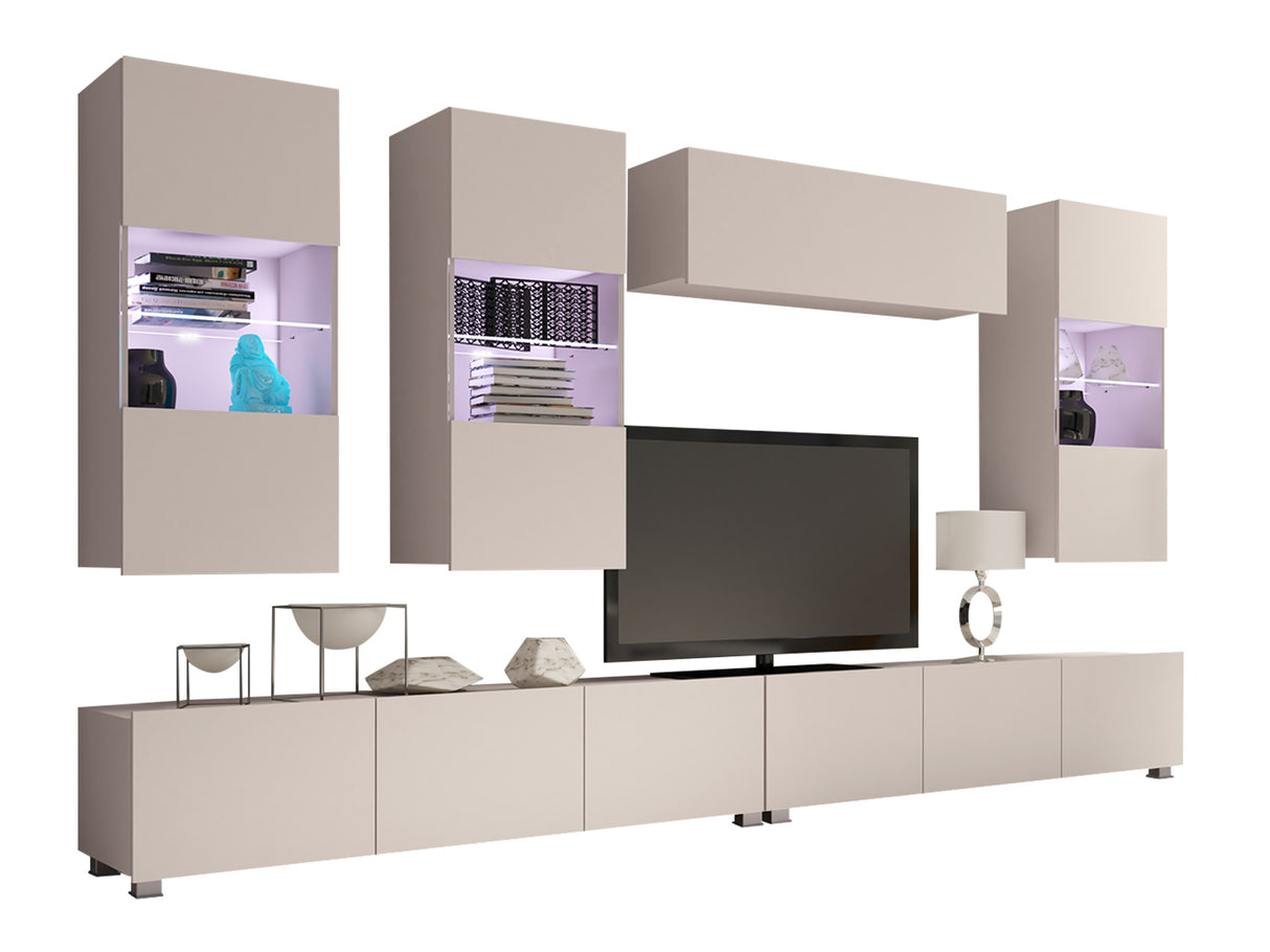 Nappali szett Calabrini (Bralani V), Szín: Kasmír, Led világítás: Ez kék