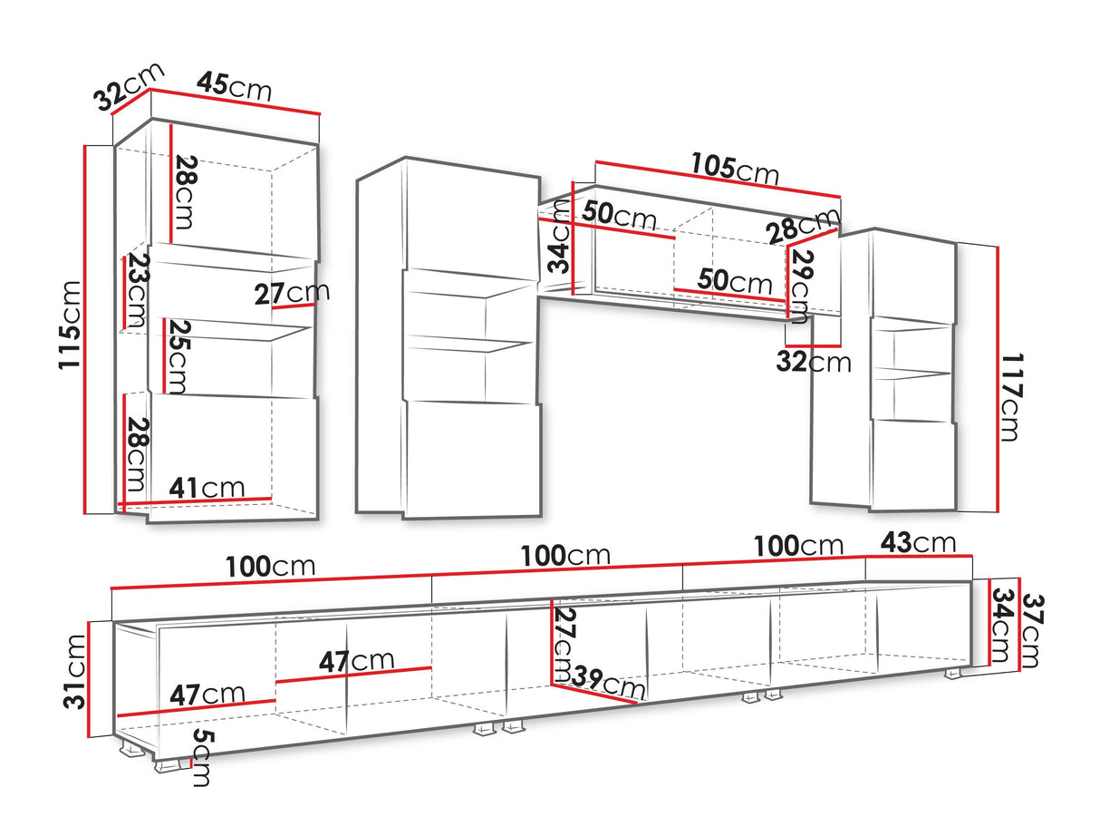 Nappali szett Calabrini (Bralani XI), Szín: Kasmír, Led világítás: Nem