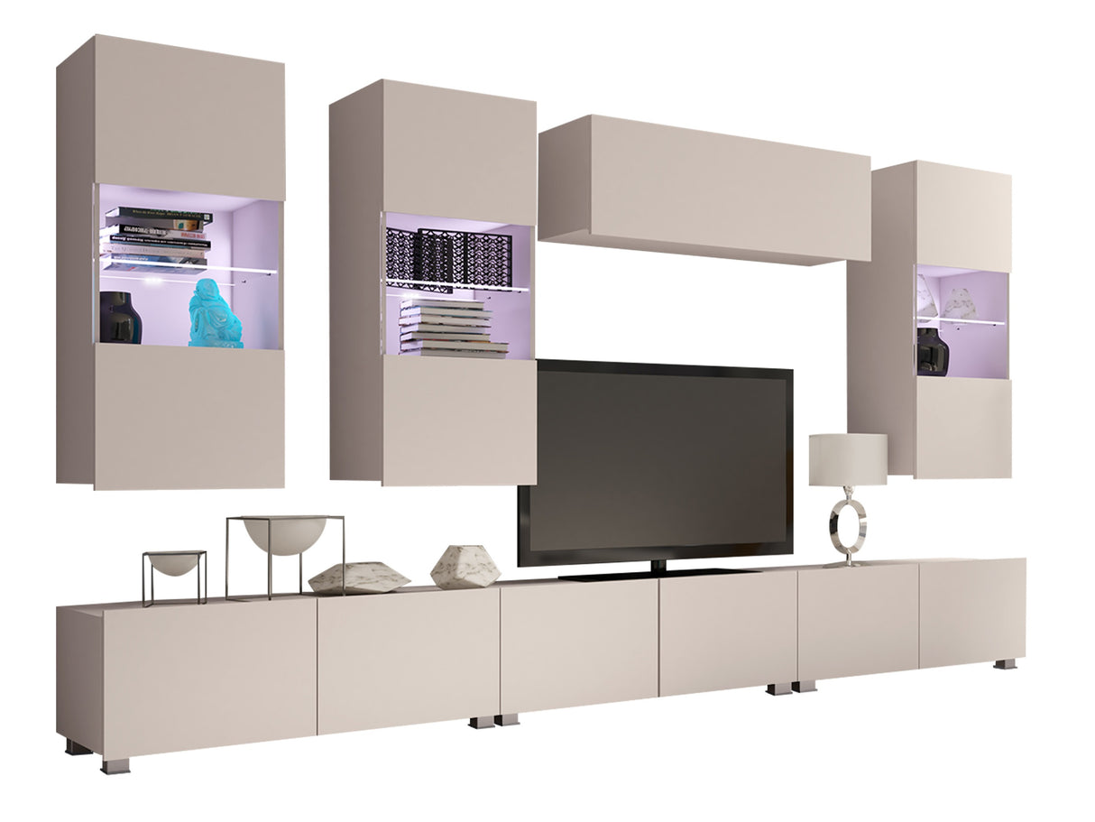 Nappali szett Calabrini (Bralani XI), Szín: Kasmír, Led világítás: Ez kék