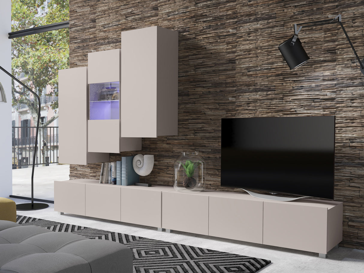 Nappali szett Calabrini (Bralani XVII), Szín: Kasmír, Led világítás: Ez kék