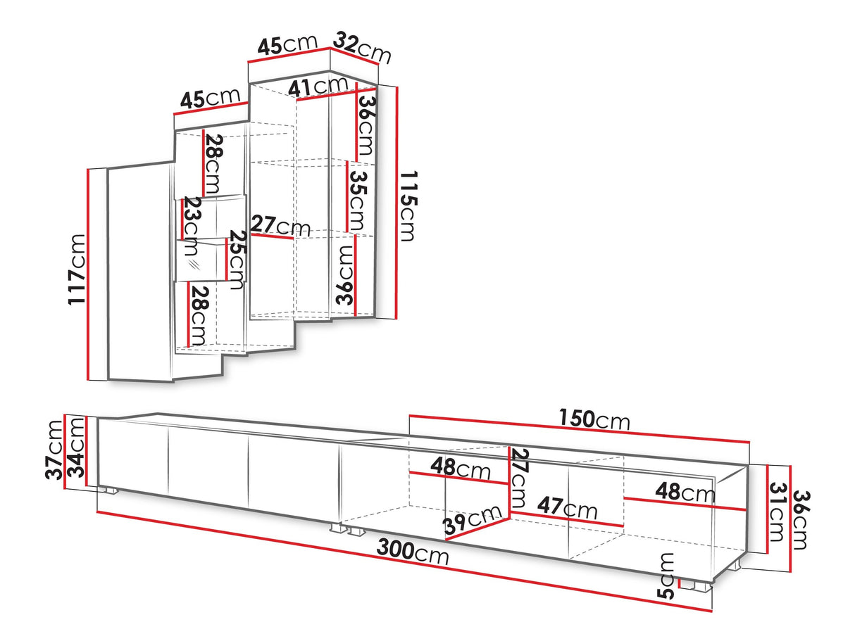 Nappali szett Calabrini (Bralani XVII), Szín: Kasmír, Led világítás: Igen fehér