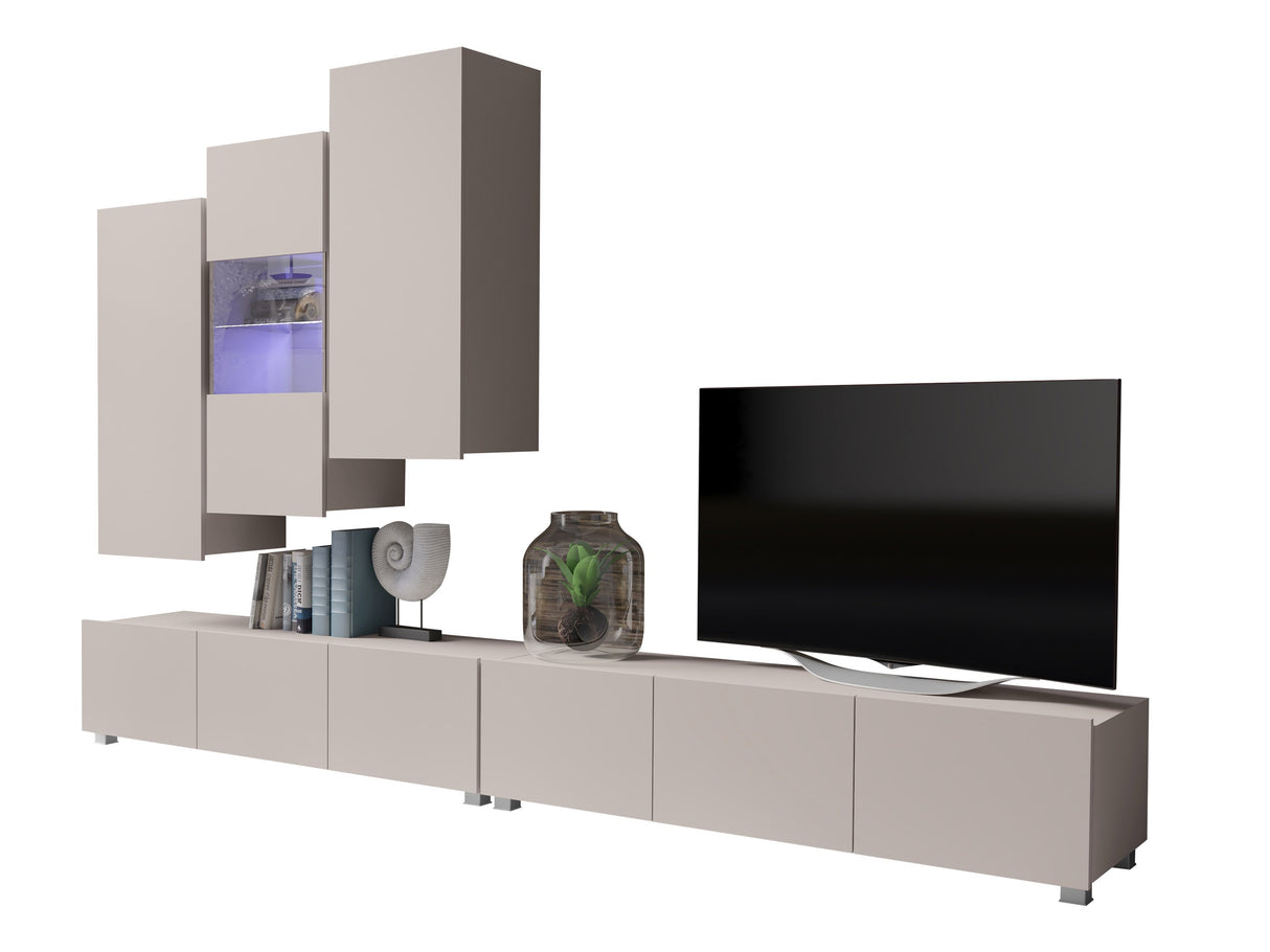 Nappali szett Calabrini (Bralani XVII), Szín: Kasmír, Led világítás: Ez kék