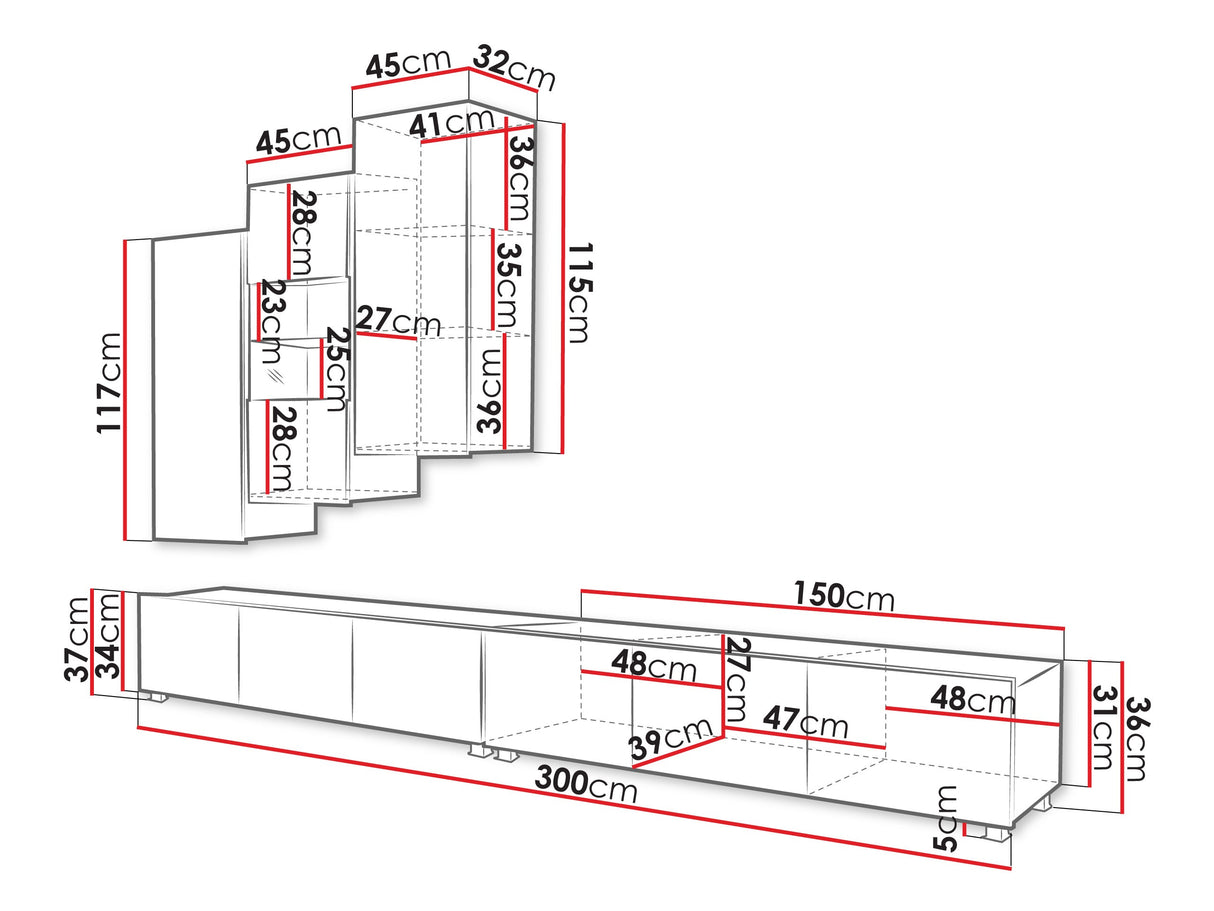 Nappali szett Calabrini (Bralani XVII), Szín: Kasmír, Led világítás: Ez kék