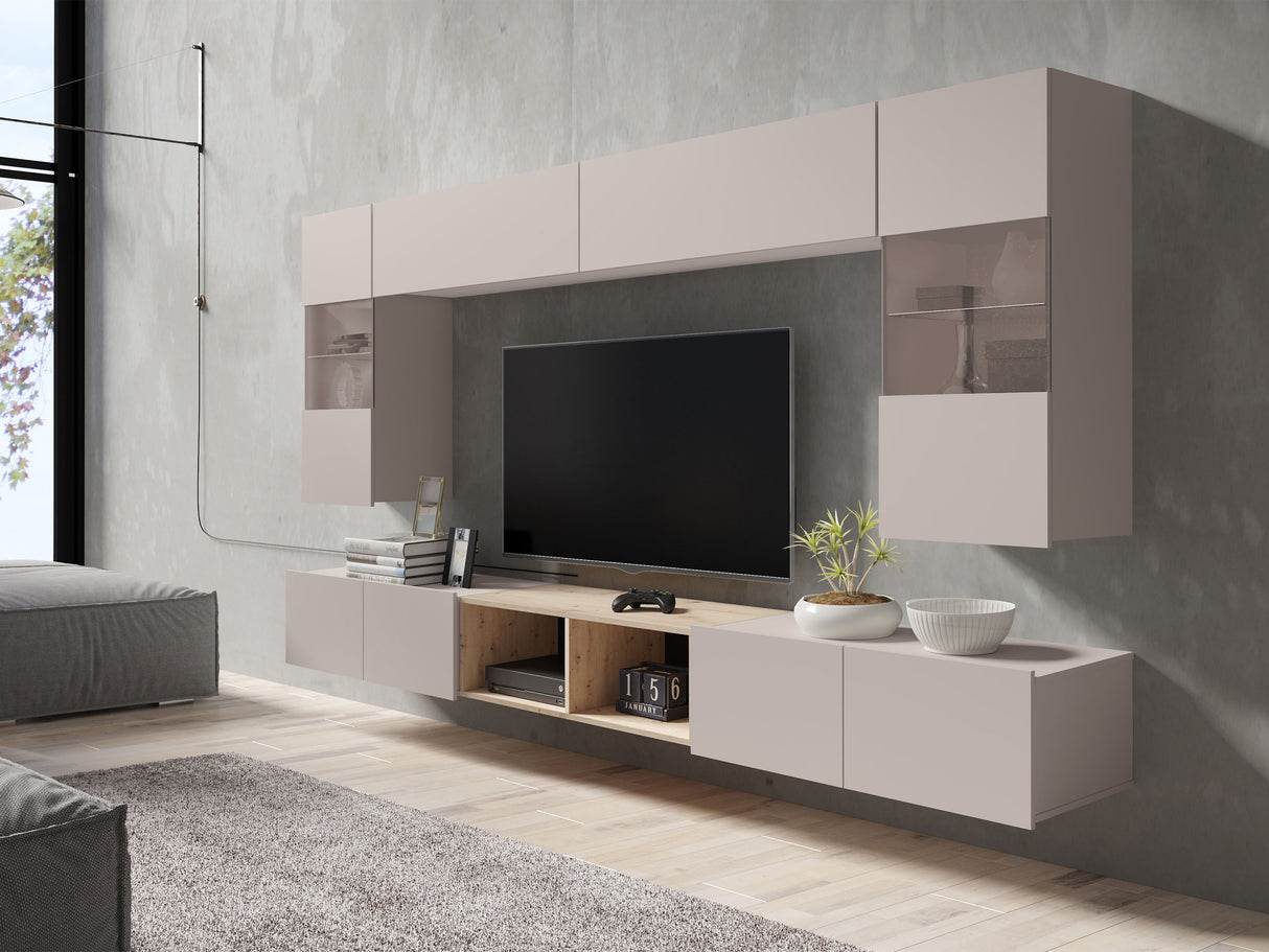 Nappali szett Calabrini (Bralani XXIV), Szín: Kasmír + Artisan tölgy, Led világítás: Nem