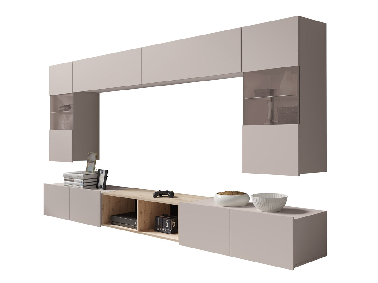 Nappali szett Calabrini (Bralani XXIV), Szín: Kasmír + Artisan tölgy, Led világítás: Nem