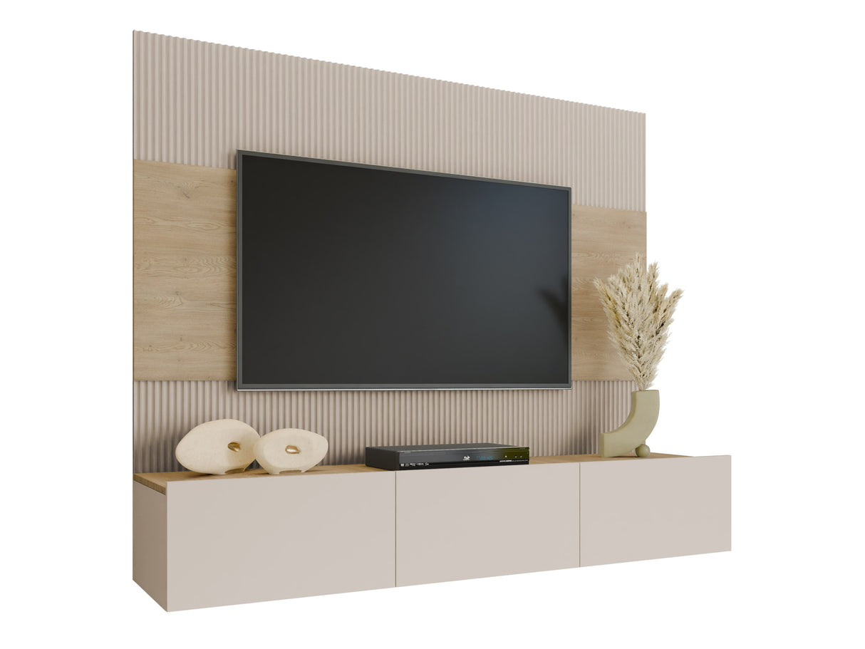 Nappali szett Szafka RTV 180x150 DEROMI, Szín: Beige + Tölgy