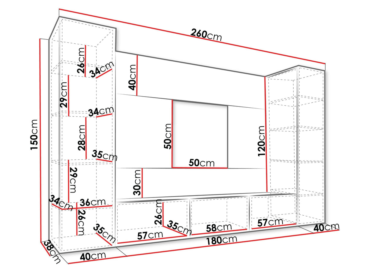 Nappali szett Meblościanka DEROMI V, Szín: Beige + Tölgy
