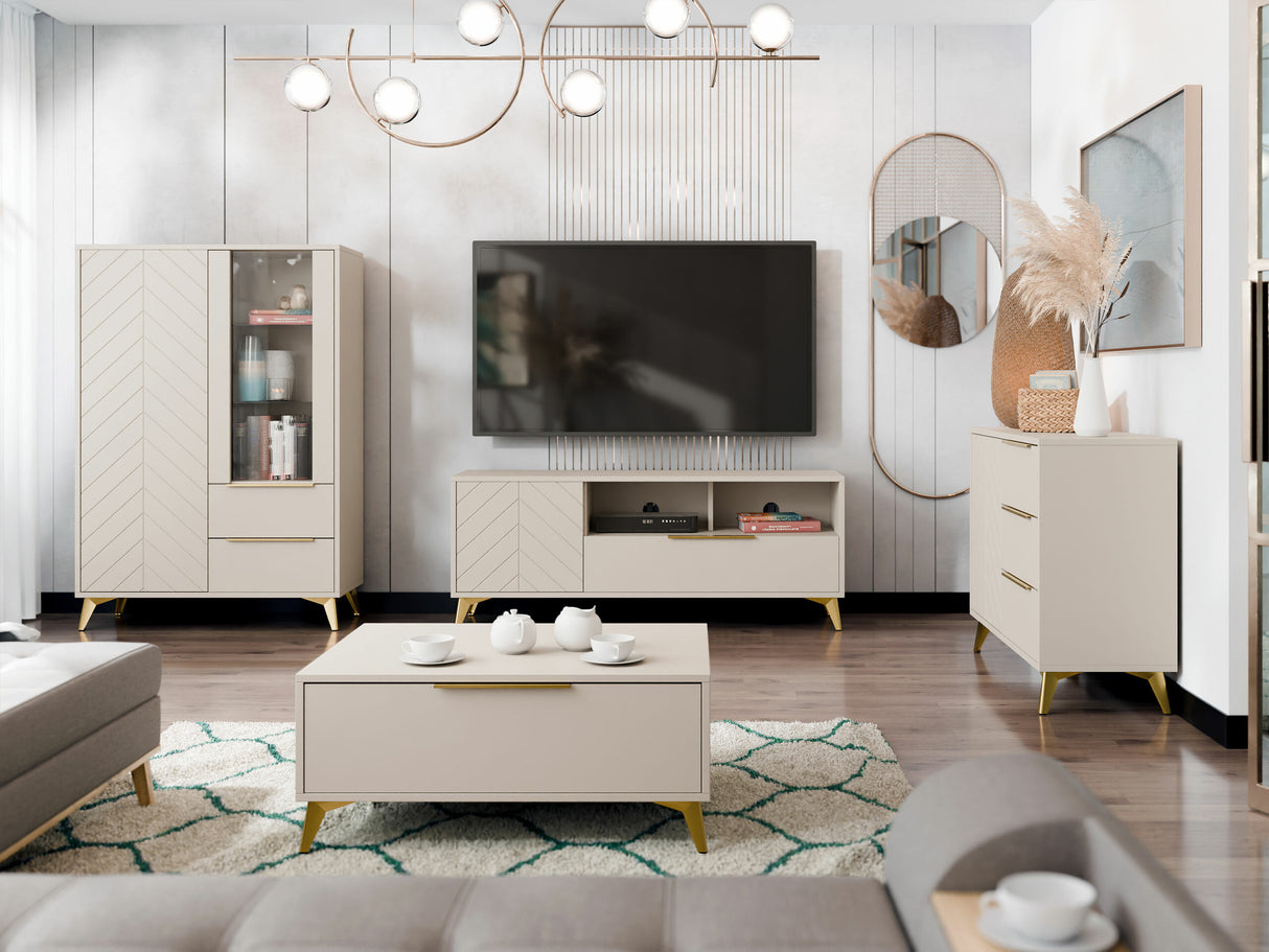 Komód Komoda 100 cm 1D3SZ XYLIX Beż Piaskowy