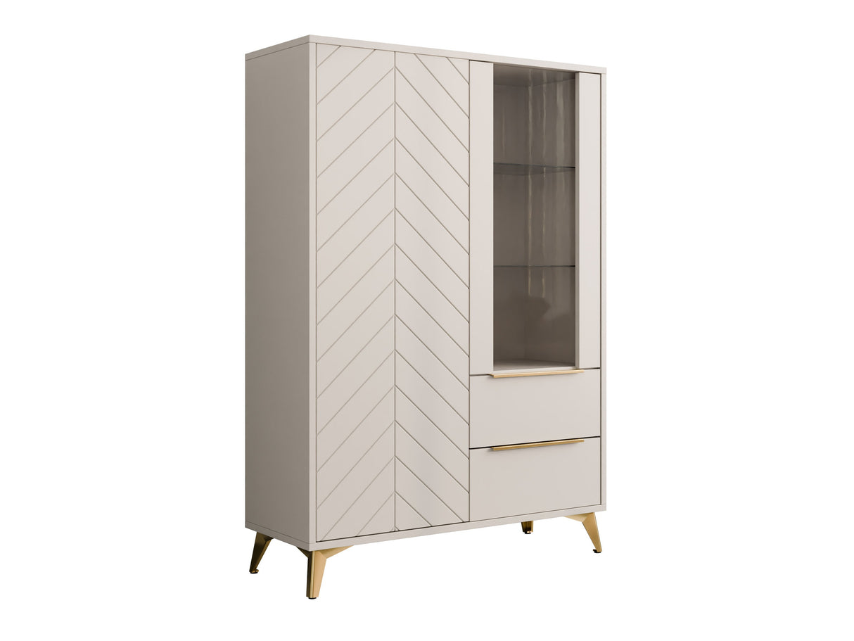 Könyvespolc Witryna 2D2SZ XYLIX Beż Piaskowy