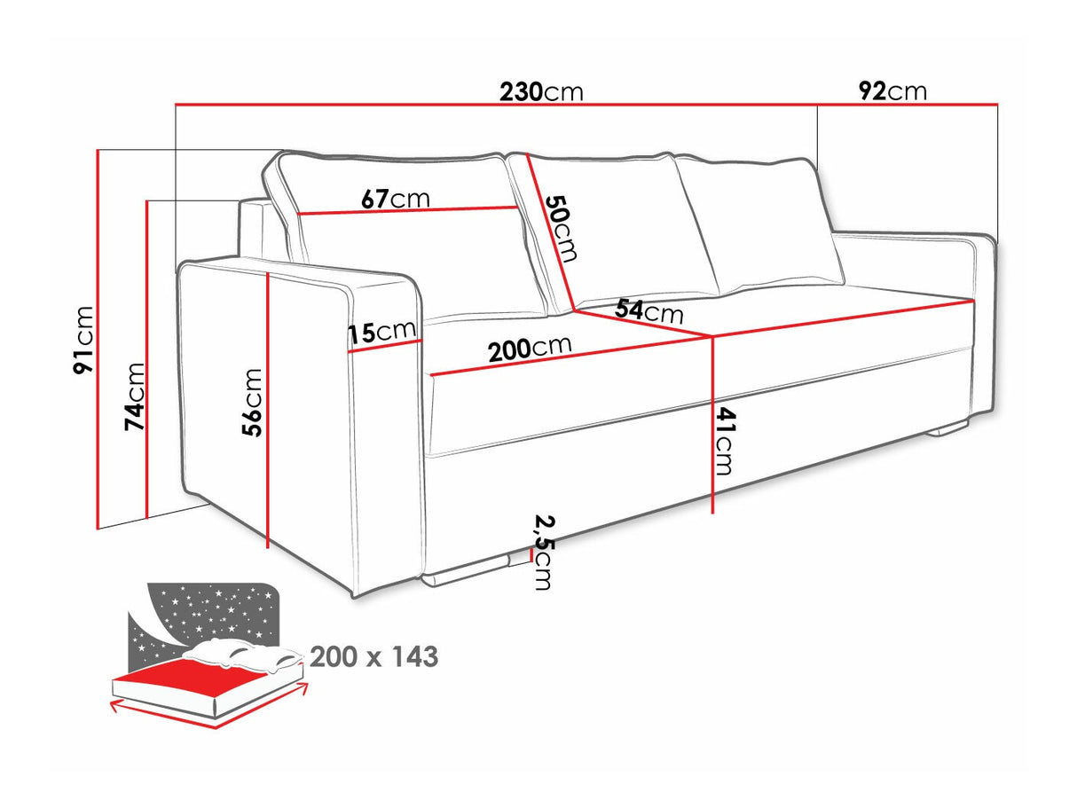 Kanapéágy Benem (Mensa), Szín: Forever 60 + Forever 68