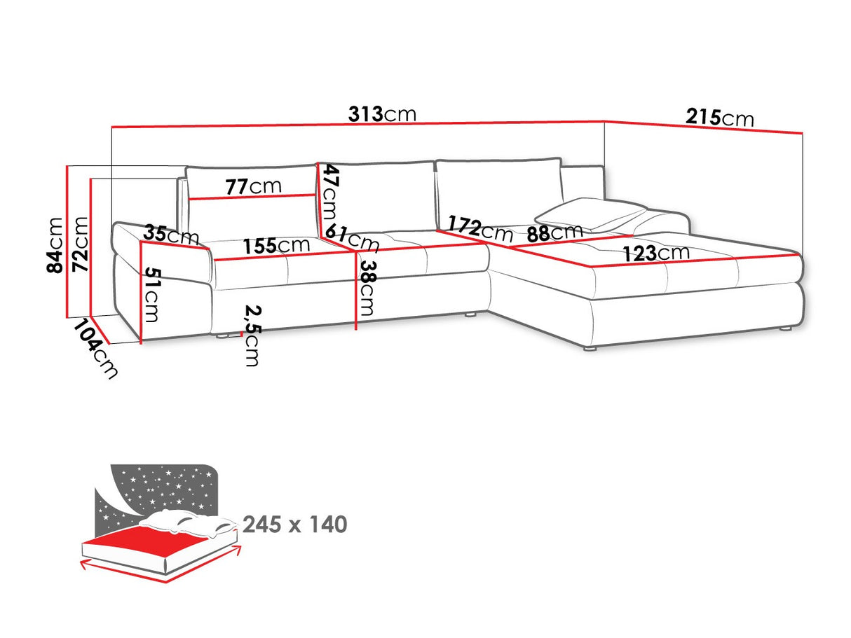 Sarokkanapé Bonem BX (Nembon) I, Szín: Inari 95