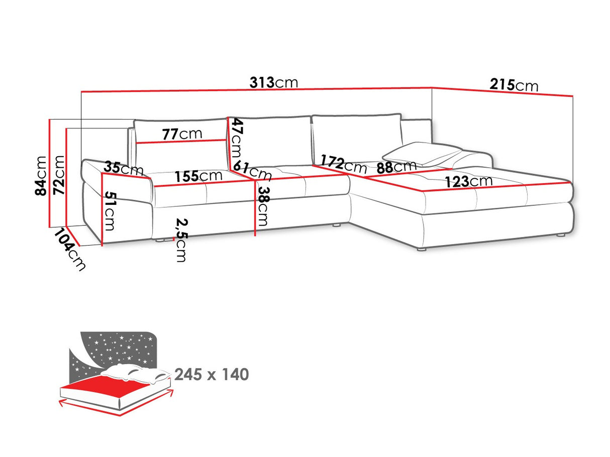Sarokkanapé Bonem BX (Nembon) I, Szín: Inari 91