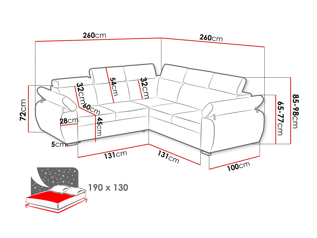 Sarokkanapé Narożnik BOSTON MAXI, Szín: Kronos 22