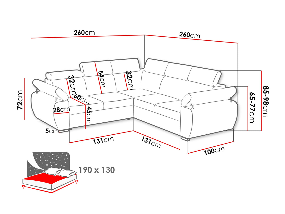 Sarokkanapé Narożnik BOSTON MAXI, Szín: Aragon 90