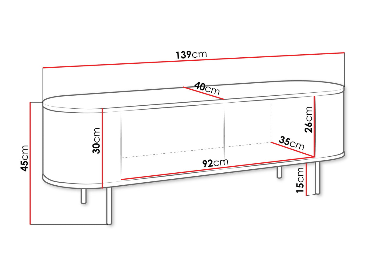 TV-állvány Szafka RTV 140 2D LYGRINT, Színek: Fekete márvány + Fekete