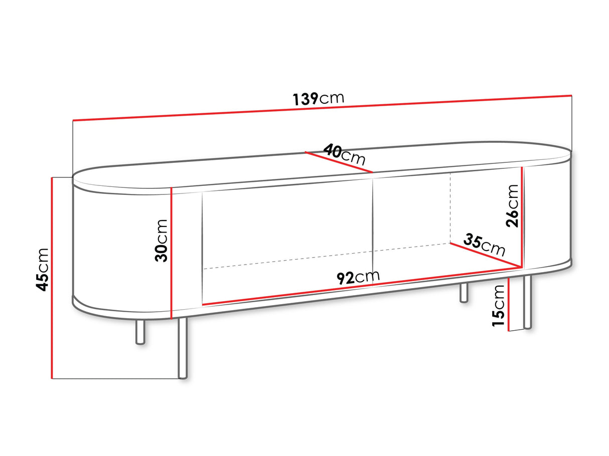 TV-állvány Szafka RTV 140 2D LYGRINT, Színek: Fehér márvány + Aranysárga