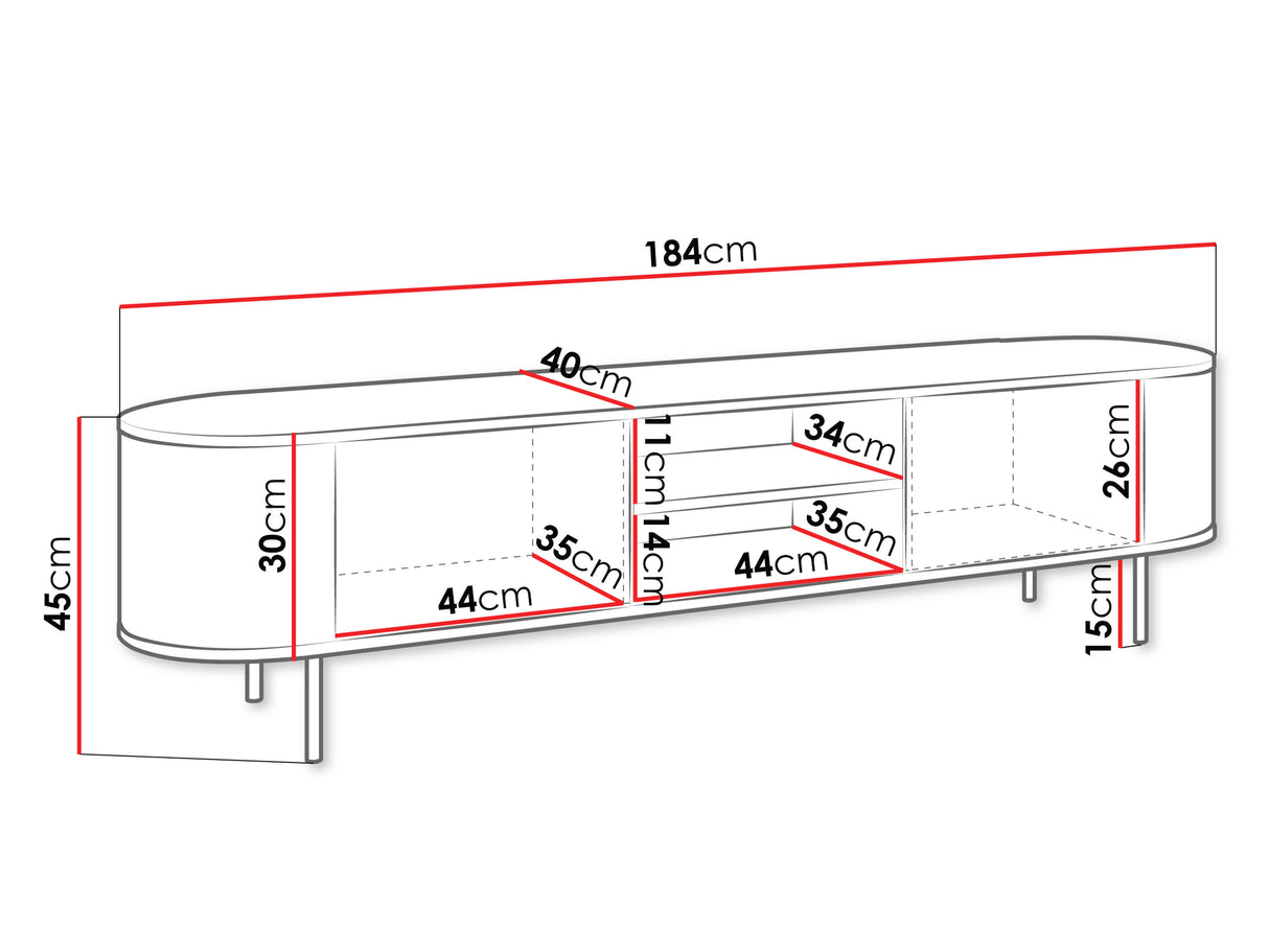 TV-állvány Szafka RTV 180 2D LYGRINT, Szín: Fehér márvány + Aranysárga
