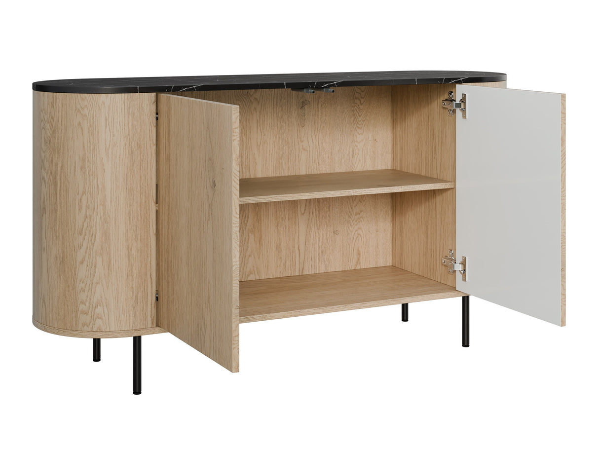 Nappali szett Meble LYGRINT I, Színek: Fekete márvány + Fekete