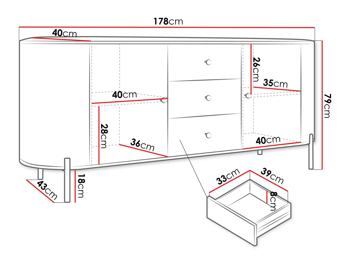 Komód Komoda 180 2D3S SEPIROZ Beż Piaskowy