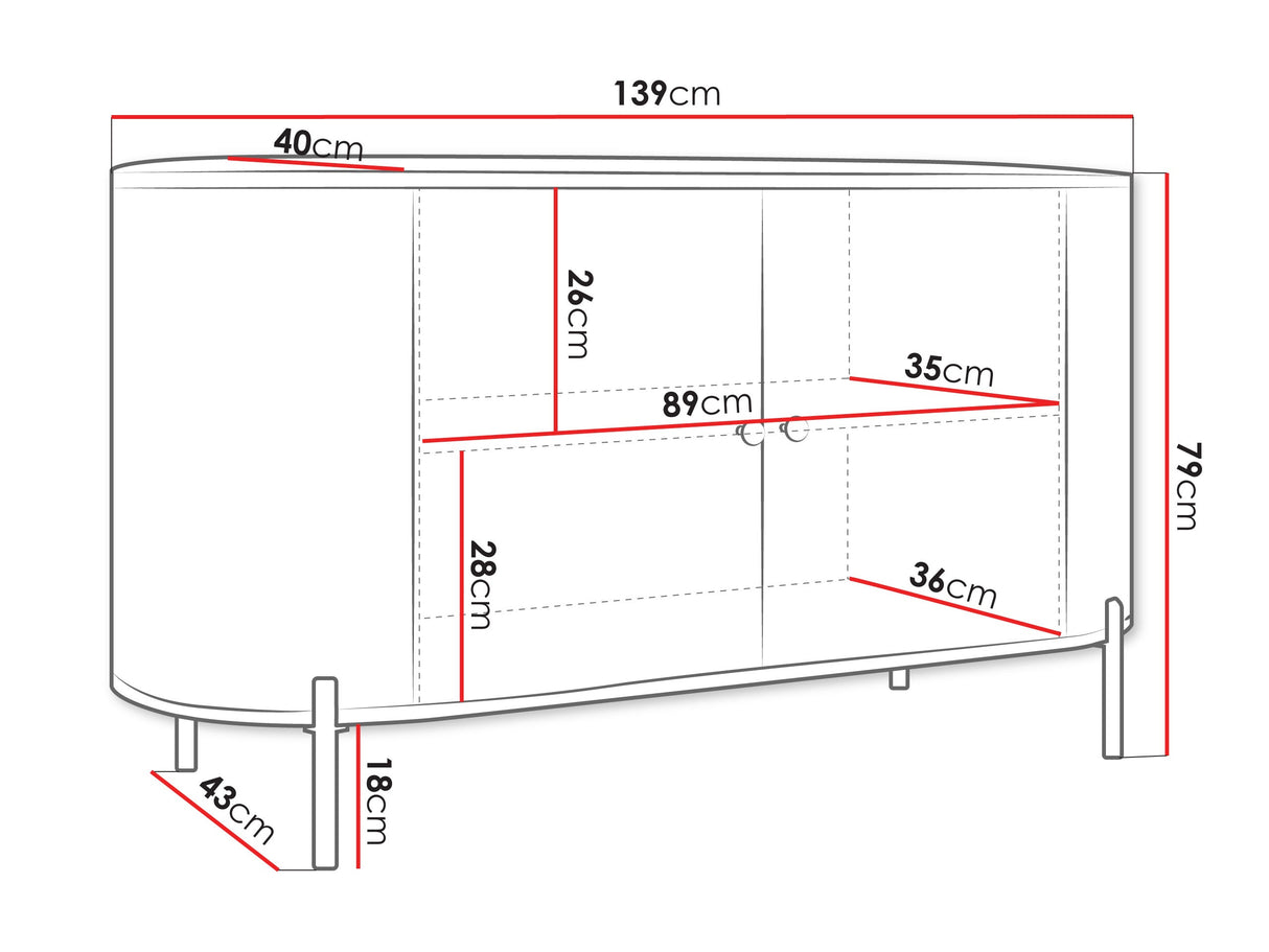 Szekrény Komoda 140 2D SEPIROZ Beż Piaskowy