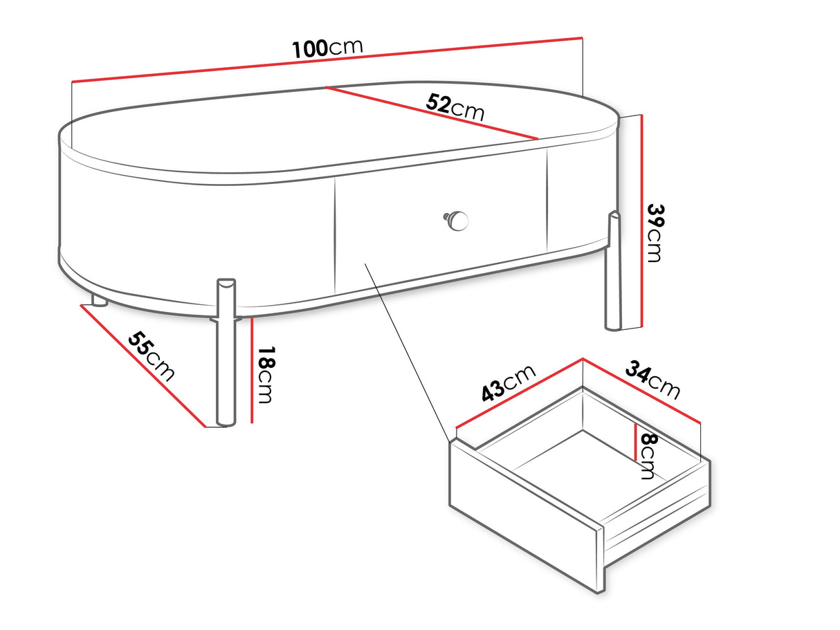 Dohányzóasztal Stolik kawowy 1S SEPIROZ Beż Piaskowy