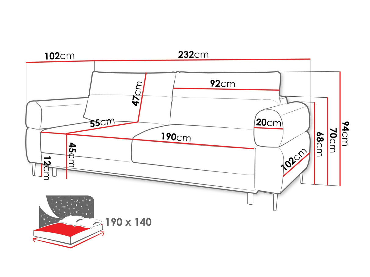 Kanapéágy Kanapé NORDIC, Szín: Blur 18
