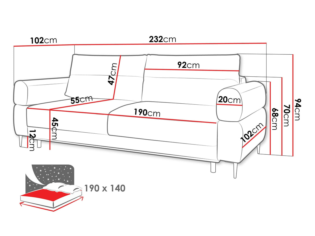 Kanapéágy Kanapé NORDIC, Szín: Blur 19
