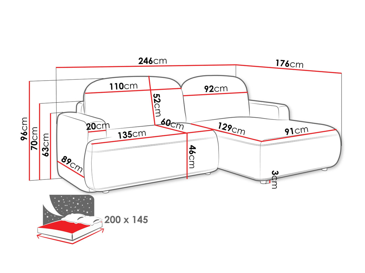 Sarokkanapé Narożnik ALIVAR, Szín: Perfect Harmony 63, Változatok: Balos