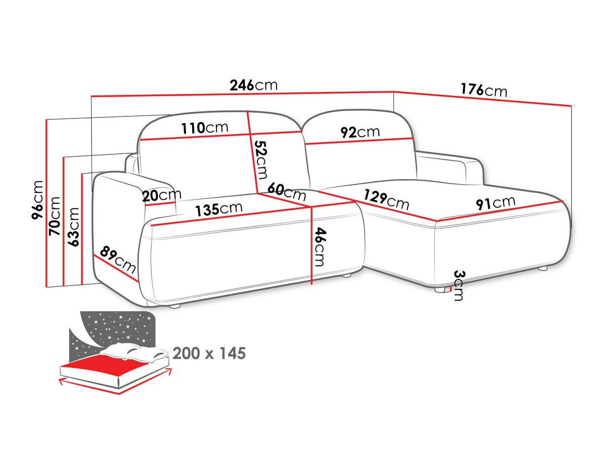 Sarokkanapé Narożnik ALIVAR, Szín: Perfect Harmony 63, Változatok: Jobbos