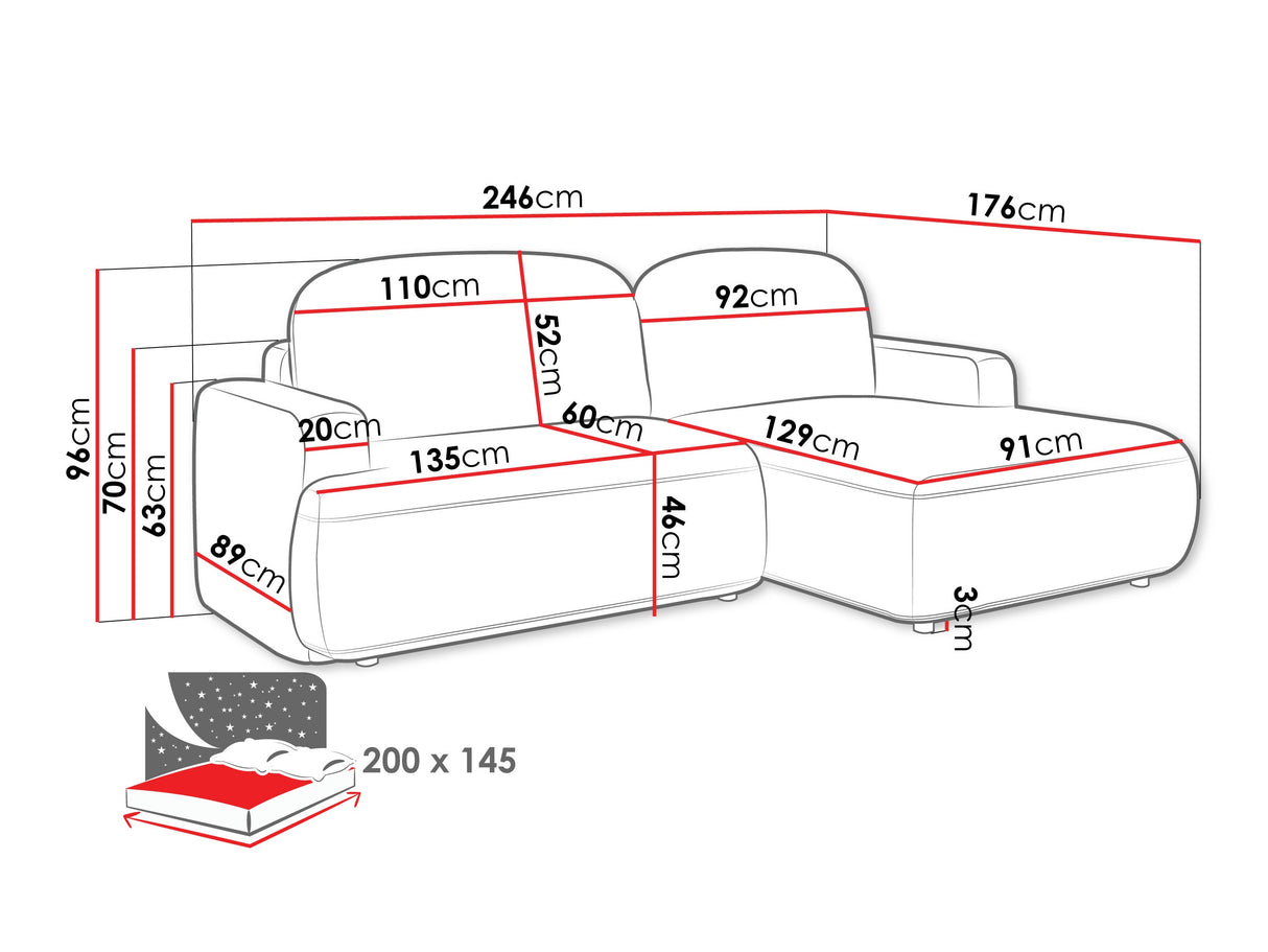 Sarokkanapé Narożnik ALIVAR, Szín: Perfect Harmony 02, Változatok: Balos