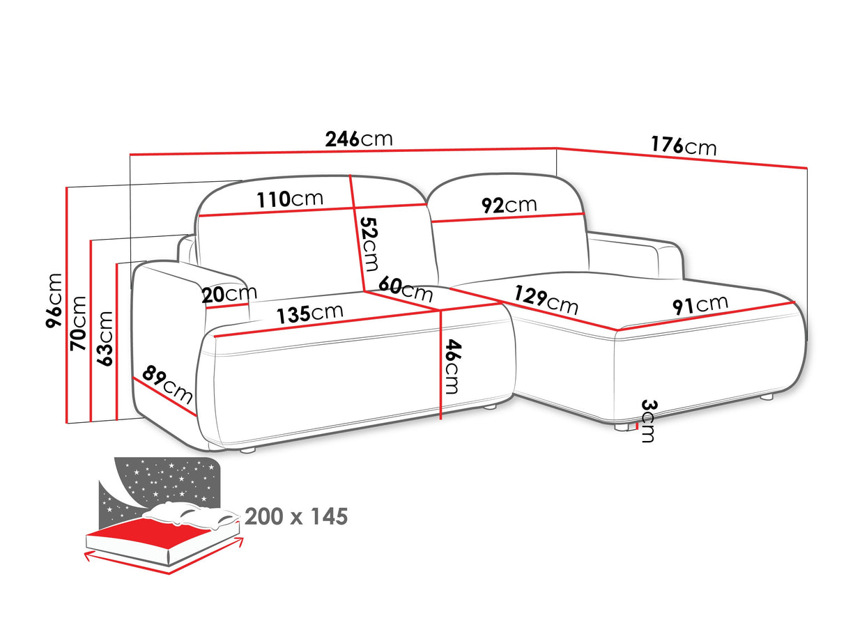 Sarokkanapé Narożnik ALIVAR, Szín: Perfect Harmony 02, Változatok: Jobbos