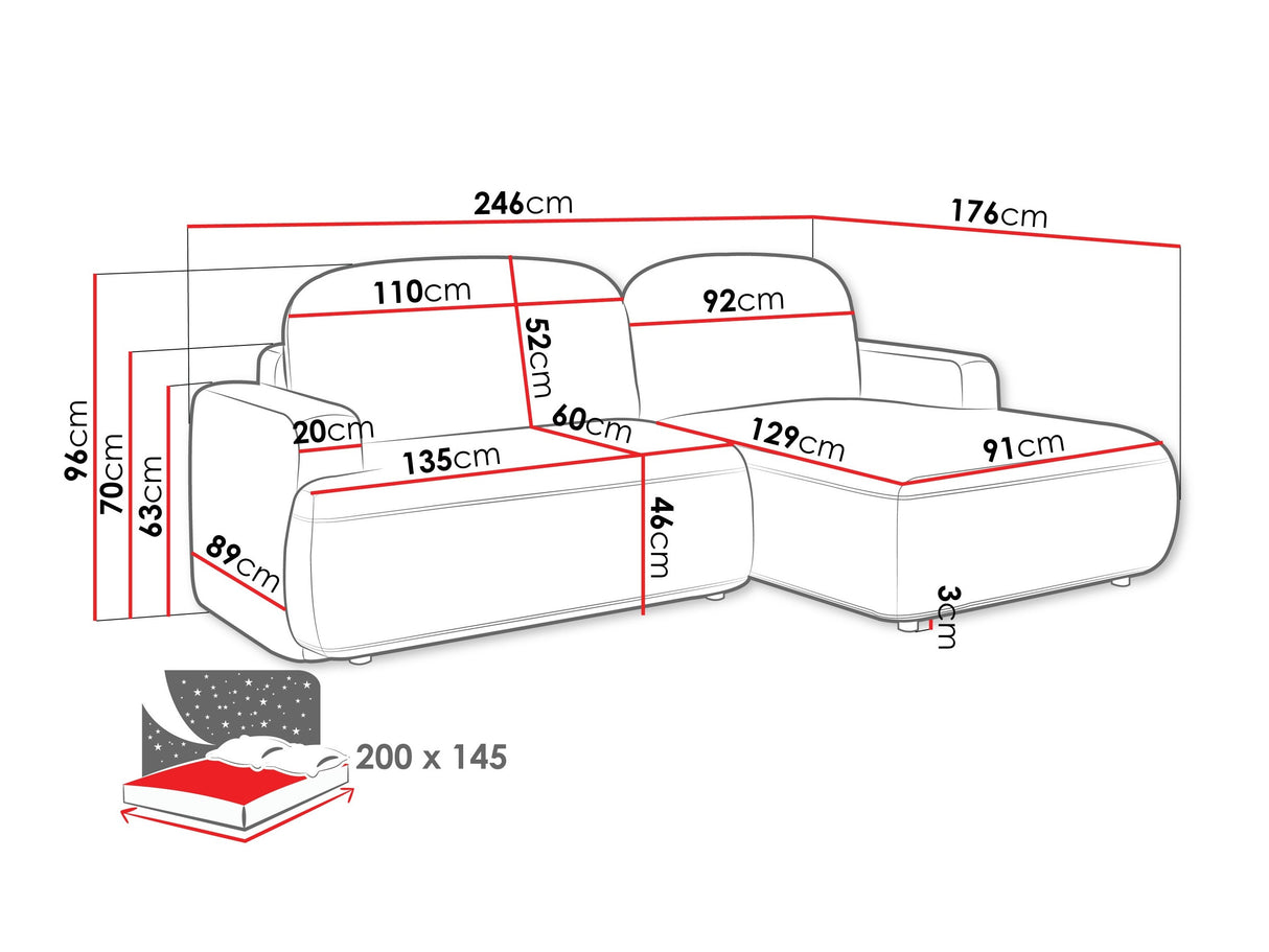 Sarokkanapé Narożnik ALIVAR, Szín: Perfect Harmony 77, Változatok: Balos