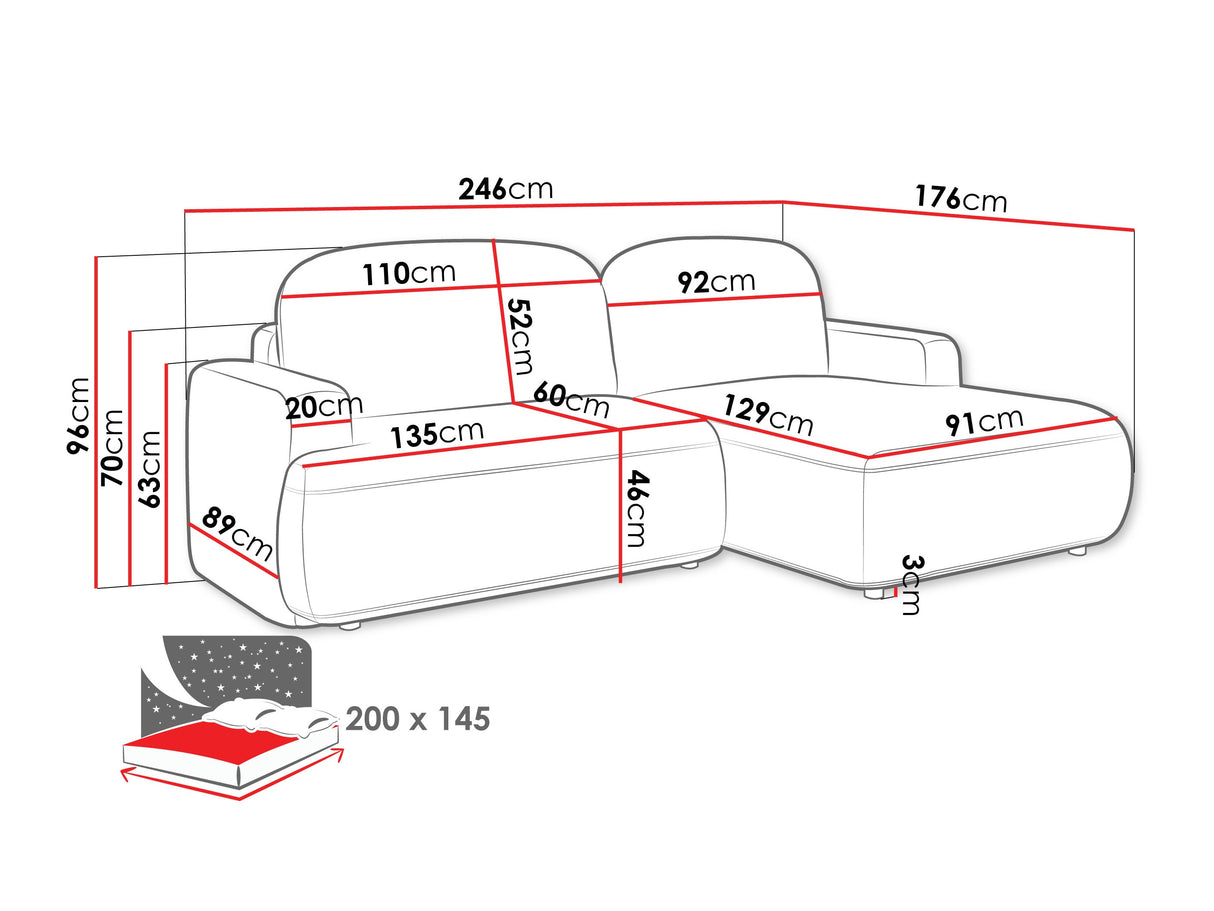 Sarokkanapé Narożnik ALIVAR, Szín: Perfect Harmony 82, Változatok: Balos