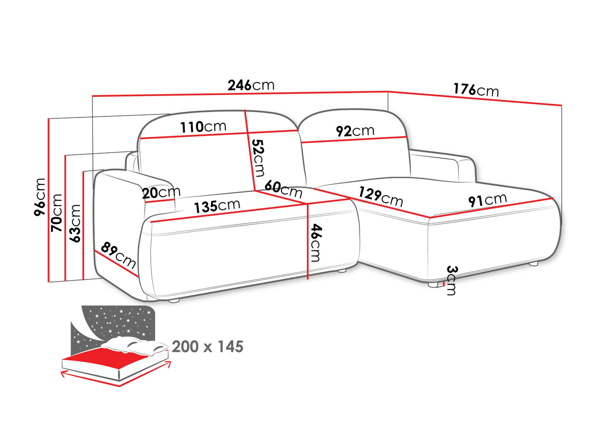 Sarokkanapé Narożnik ALIVAR, Szín: Perfect Harmony 82, Változatok: Jobbos