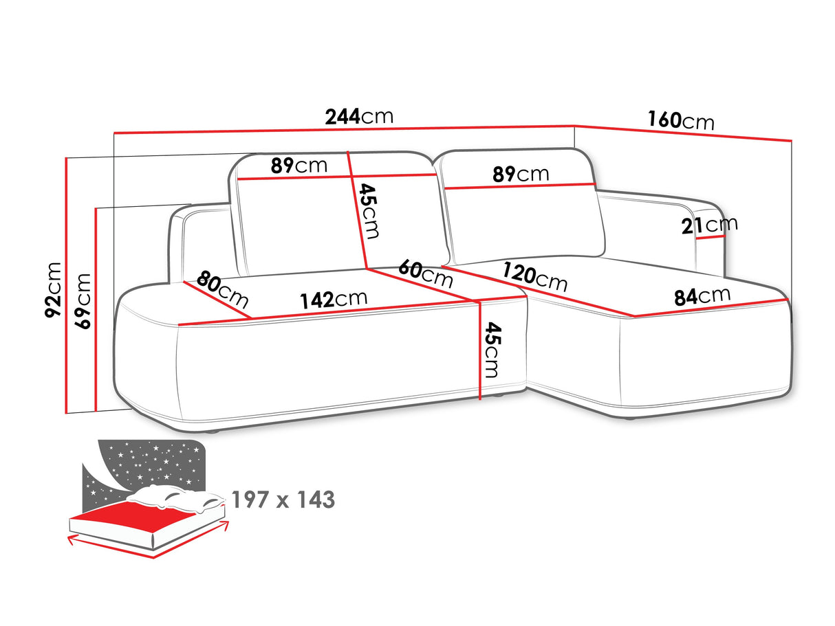 Sarokkanapé Narożnik COZY, Szín: Perfect Harmony 02, Változatok: Balos