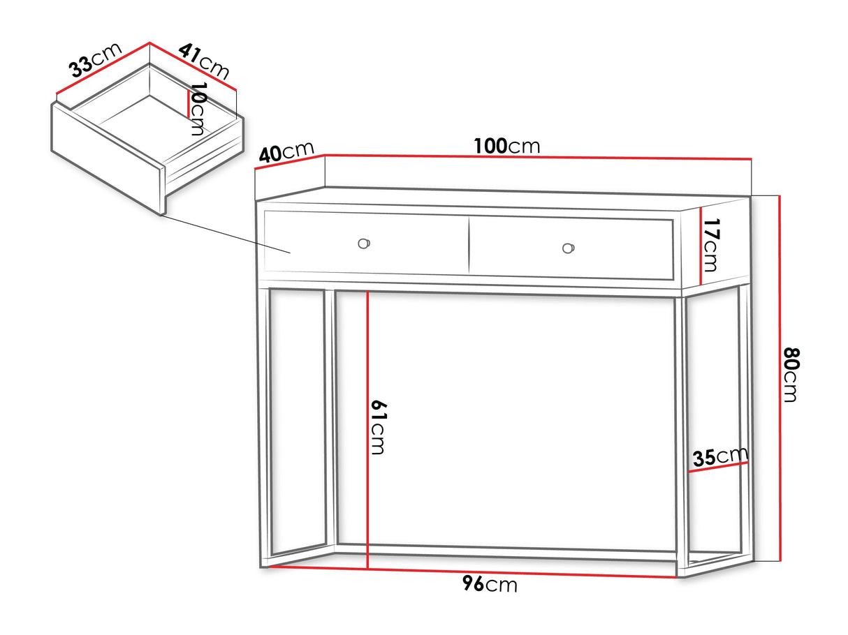 Konzolasztal Toaletka ESIPIX Kaszmir połysk Kolor nóżek: Złoty (Kasmír)
