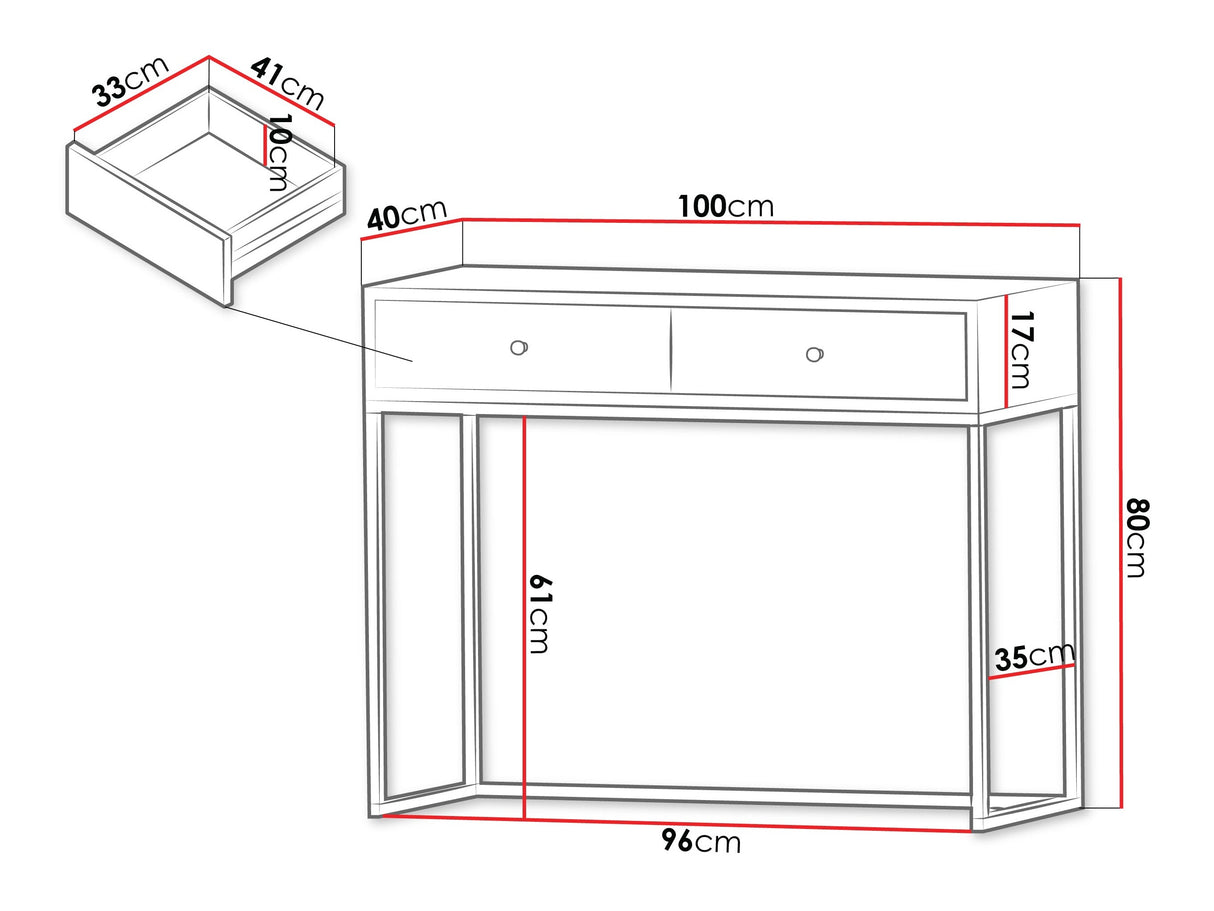 Konzolasztal Toaletka ESIPIX Czarny połysk Kolor nóżek: Złoty (Fekete)