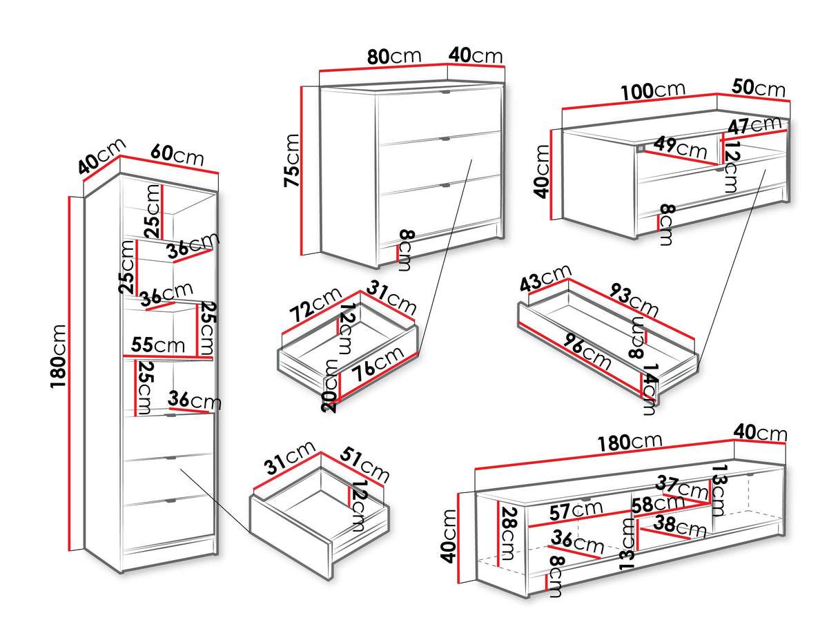 Nappali szett TIRENO VII, Szín: Fekete