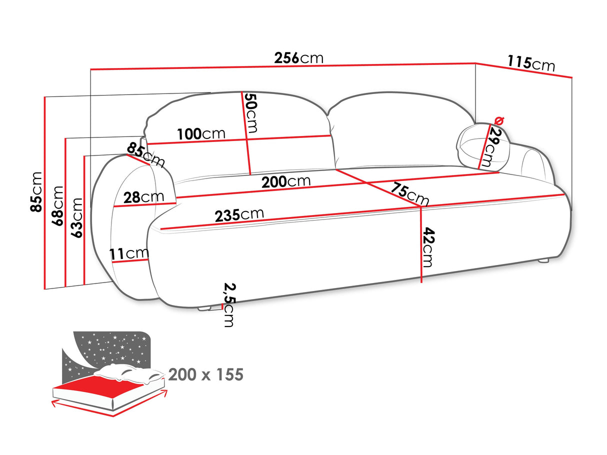 Kanapéágy Kanapa MAYO, Szín: Now Or Never 92